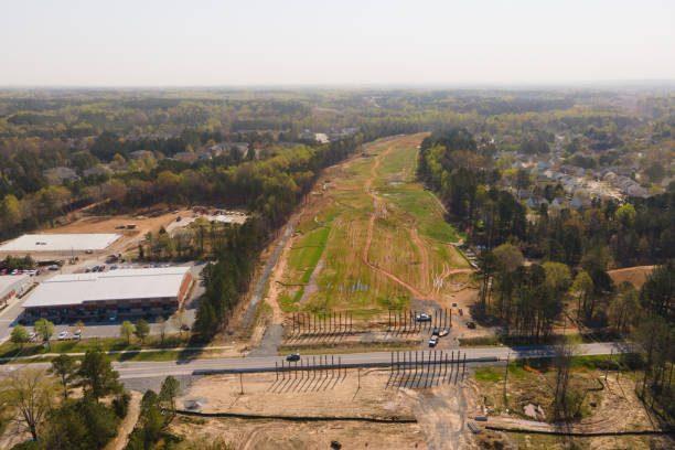 istock Aerial View of Highway under Construction 1311134539