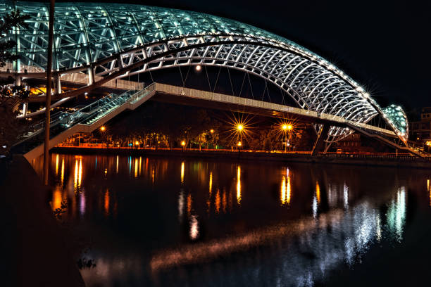 istock Bridge of Peace in Tbilisi at night 1311135599