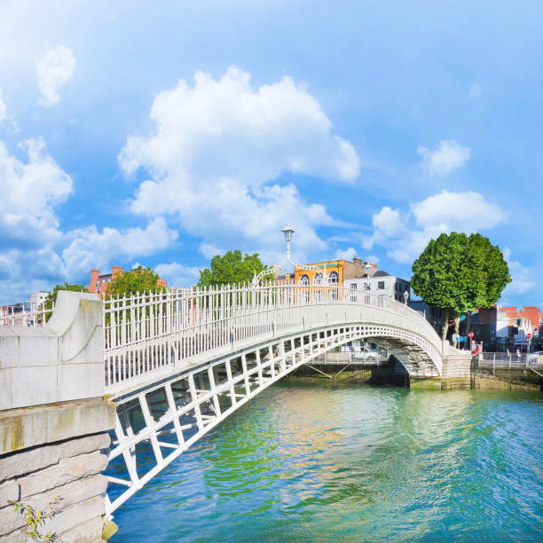 The most famous bridge in Dublin called "Half penny bridge" (Europe - Ireland) The most famous bridge in Dublin called "Half penny bridge" (Europe - Ireland) dublin republic of ireland photos stock pictures, royalty-free photos & images
