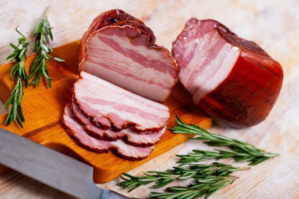 istock Sliced boiled smoked pork belly 1311146045