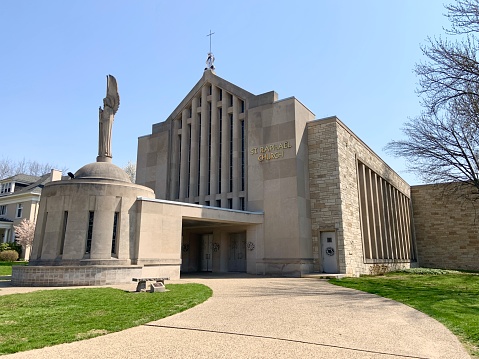Pittsburgh, USA     April 6, 2021\nSt. Raphael Church in Morningside section of the city.  St. Raphael parish has merged with parishes of St. Jude and Sacred Heart Church.  All three are part of the Catholic Diocese of Pittsburgh.