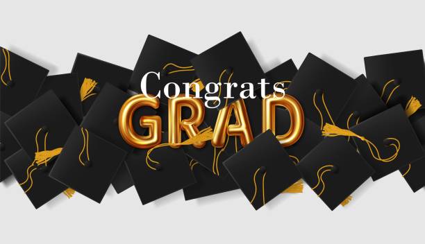 ilustrações de stock, clip art, desenhos animados e ícones de congratulation graduates 2021 class of graduations. vector illustration - wisdom university single word student