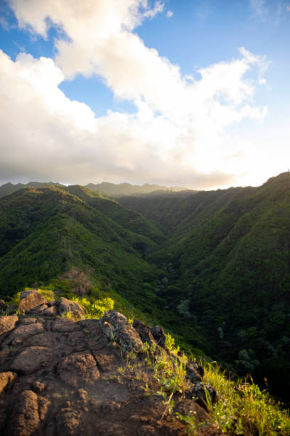 istock Rocky narrow path along the mountain tops in O'ahu, Hawaii 1311179846
