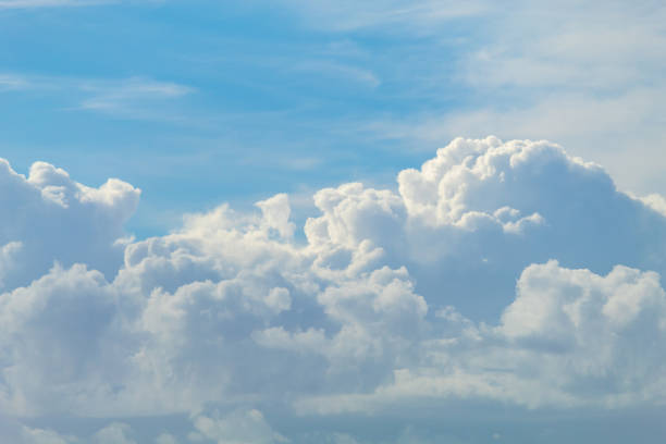 istock sky with clouds and little sun. 1311183783
