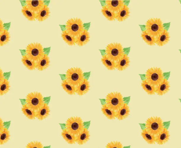 Vector illustration of sunflower illustration background yellow