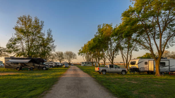 istock Rv camping in the early morning sunrise 1311188949