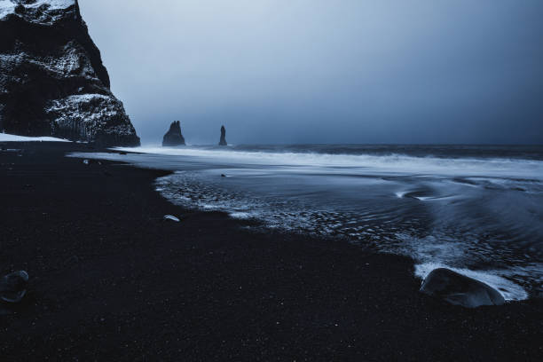 Reynisfjara Black Sand Beach, Vik, Iceland, North Atlantic Ocean