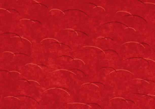 istock Red background of Japanese paper 1311195800