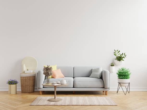 istock Living room interior wall mockup have sofa and decoration. 1311197040