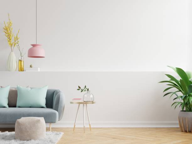 istock Living room interior wall mockup have sofa and decoration. 1311197047