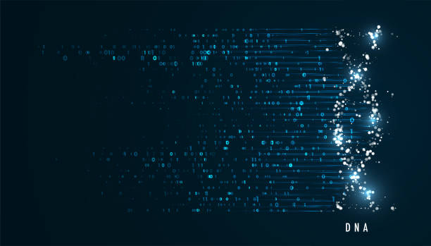 Big genomic data visualization Big genomic data visualization. DNA test, genom map. Graphic concept for your design genomics stock illustrations