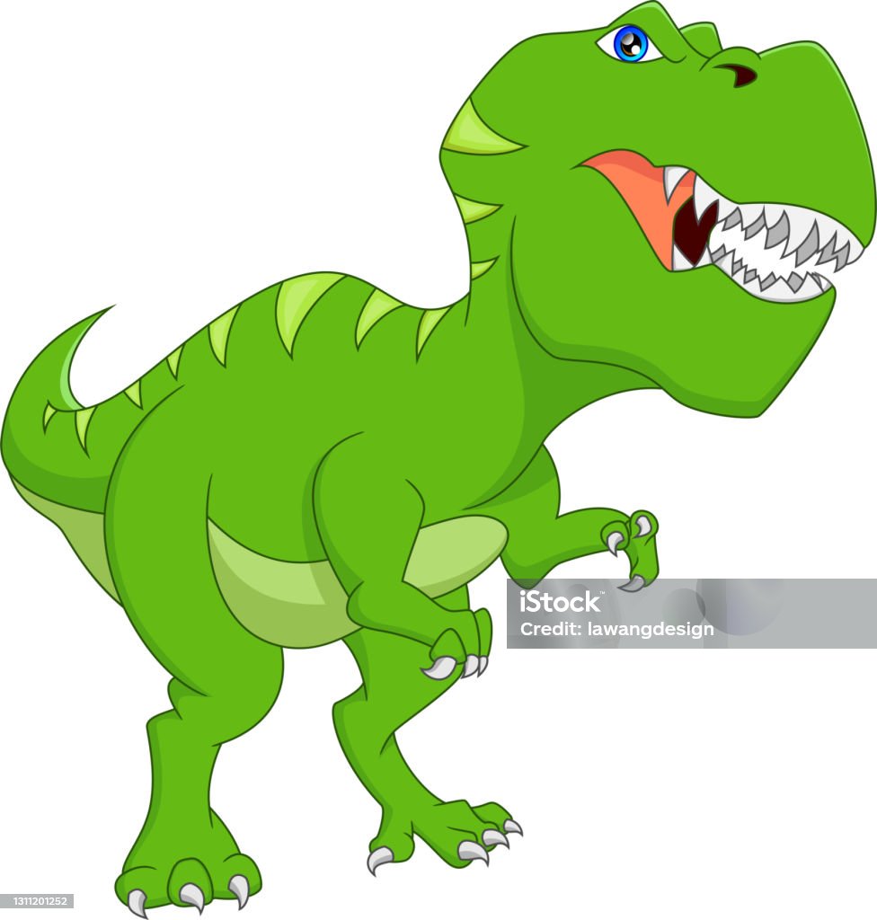 Cute Baby Dinosaur Cartoon Isolated On White Background Stock Illustration  - Download Image Now - iStock