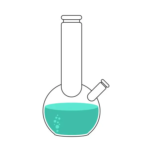 Vector illustration of Glass bong for smoking isolated. vector illustration