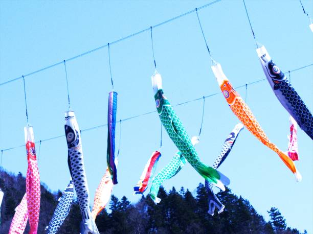 istock Carp streamer swimming in Jozankei Onsen 1311211504