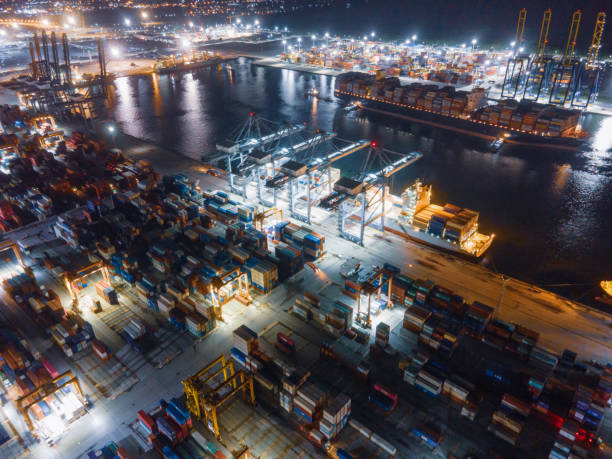 istock Top view working logistics and transportation deliverling driving e-commerce industry on the move 1311214383