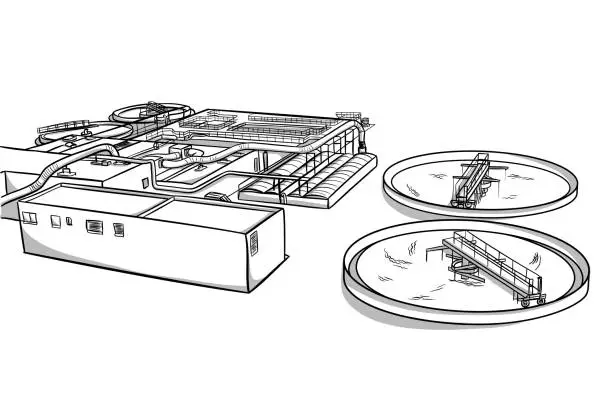 Vector illustration of Water Processing Plant