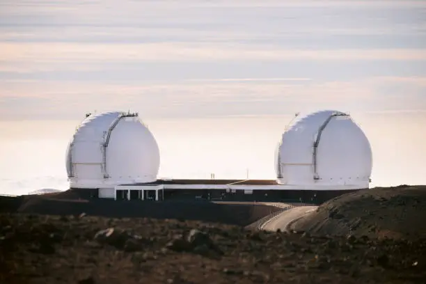 Two Telescopes at Mauna-Kea observatory