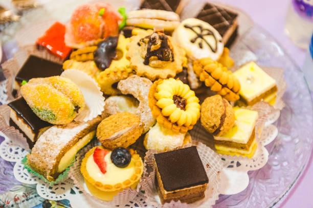istock Beautiful desserts, sweets and candy table at wedding reception 1311222073