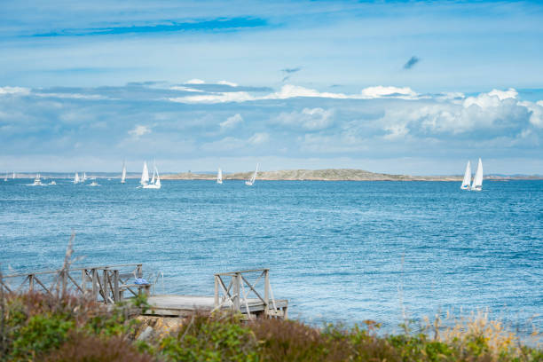 Sailing north of Gothenburg. Bohuslan, Sweden.