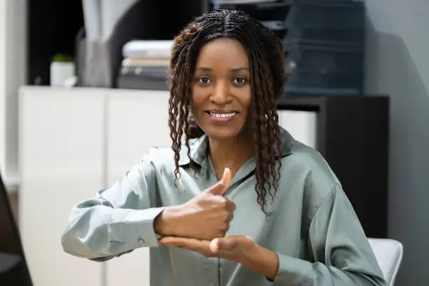 African American Deaf Sign Language Teacher Employee