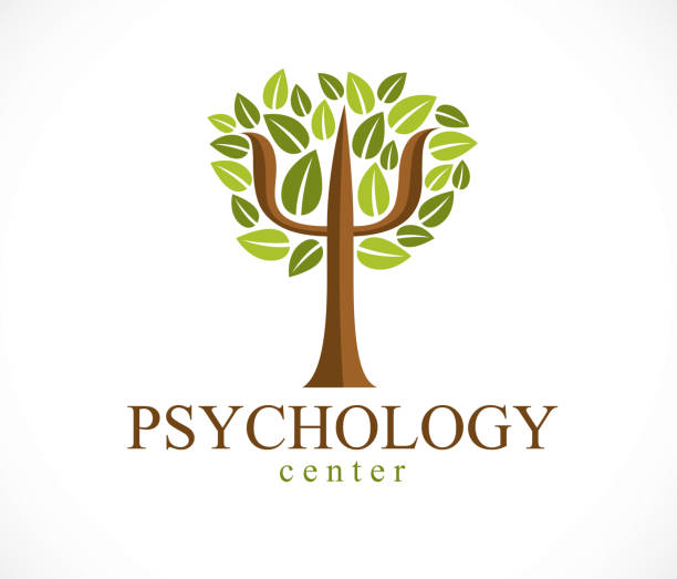 Psychology concept vector logo or icon created with Greek Psi symbol as a green tree with leaves, mental health concept, psychoanalysis analysis and psychotherapy. Psychology concept vector logo or icon created with Greek Psi symbol as a green tree with leaves, mental health concept, psychoanalysis analysis and psychotherapy. psi stock illustrations