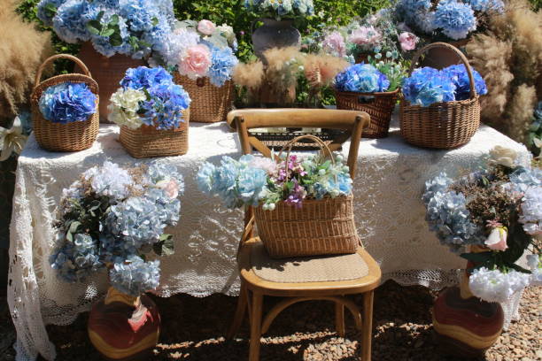 istock Blue dry flowers on show outdoors in sunlight 1311224265