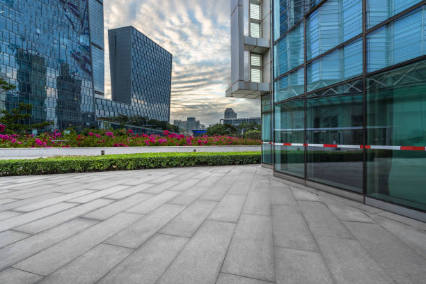 istock Abstract building wall with city skyline background 1311225515