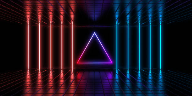 istock 3D abstract background with neon lights. neon tunnel .space construction . 3d illustration 1311227355