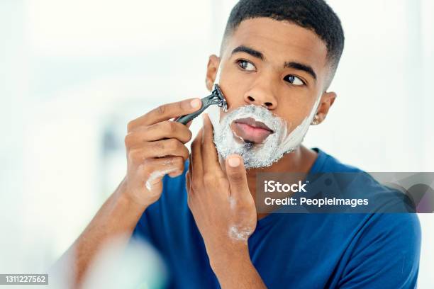 What A Good Time For The Weekly Shave Stock Photo - Download Image Now - Shaving, Men, Body Care