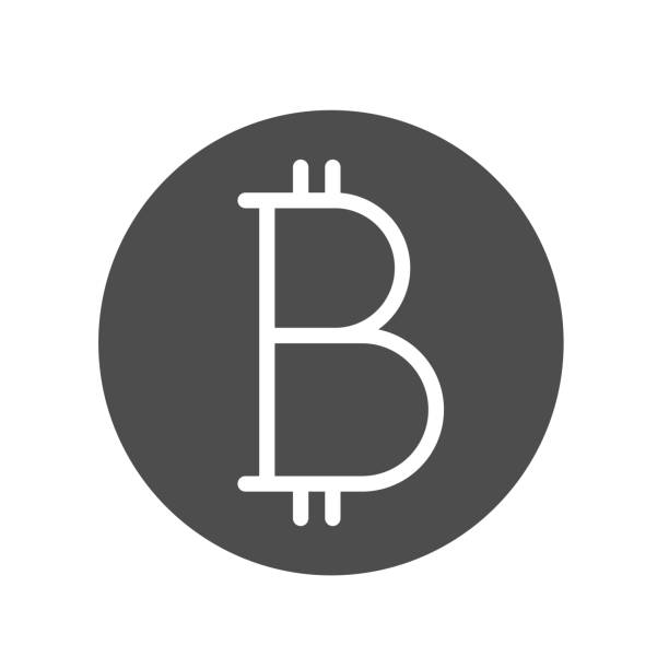 ilustraciones, imágenes clip art, dibujos animados e iconos de stock de icono vectorial de silueta bitcoin aislado en blanco. icono criptomoneda bitcoin para web, aplicaciones móviles, diseño de interfaz de usuario e impresión - banking religious icon symbol stock exchange