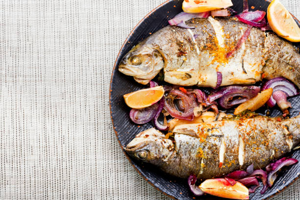 istock Baked trout with lemon,fish dish 1311230451