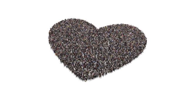 istock Crowd of people gather and form full heart 1311230930