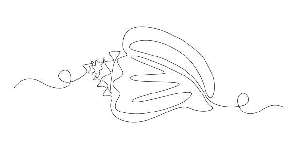 logo veya amblem için tek bir sürekli çizgi çizim stilinde deniz kabuğu. deniz salyangozu deniz yaşamı simgesi için deniz maskotu konsepti için kabuk. modern basit vektör illüstrasyon - sarmal deniz kabuğu illüstrasyonlar stock illustrations