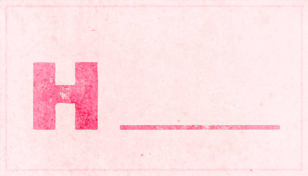 istock Red colored Upper case or capital alphabet or letter H followed by a blank line or dash over horizontal weathered pastel light pink coloured grunge wall textured grunge vector backgrounds 1311243674