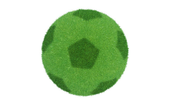 istock 3d rendering. Green grass ball isolated on white background. 1311253519