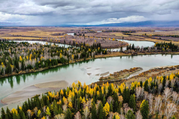 istock Eastern Sayans in autumn. Tunka valley before the rain. Irkut River. 1311258875