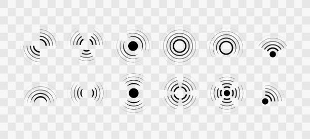 istock Round wave icon collection. Sound waves, vibration signs. Sonar or radar. Radio waves. Vector isolated on transparent background 1311259133