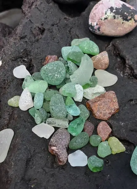 Natural Seaglass found on the beaches in Moroni
