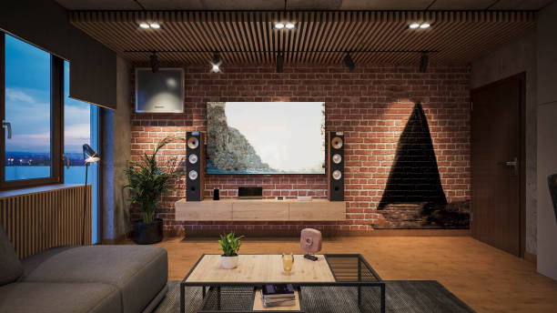 istock Interior Design. Architecture. Computer generated image of living room. Architectural Visualization. 3D rendering. 1311267615