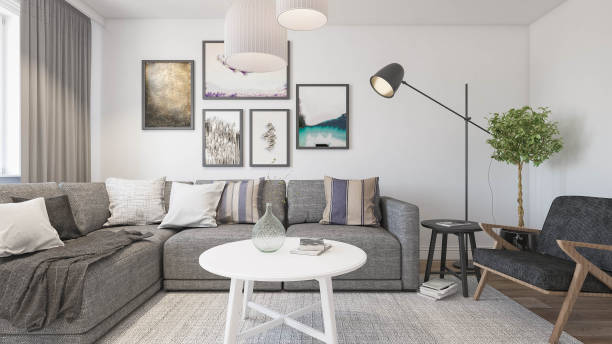 istock Interior Design. Architecture. Computer generated image of living room. Architectural Visualization. 3D rendering. 1311267917
