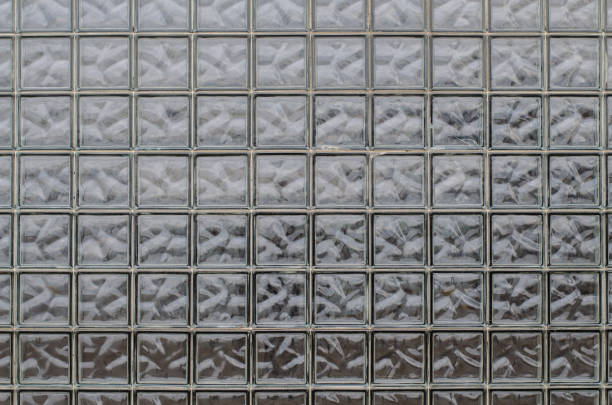 Glass wall. Glass brick. Decorative brick.