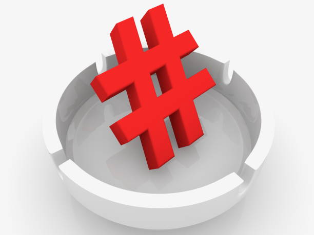 istock Concept of red hashtag in ashtray 1311274454