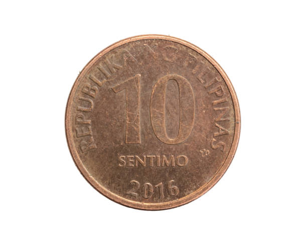 istock Philippines ten setimo coin on white isolated background 1311278756