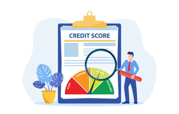 Credit report document concept. Credit report document concept. Credit rating agency concept. Vector illustration in flat style credit score stock illustrations