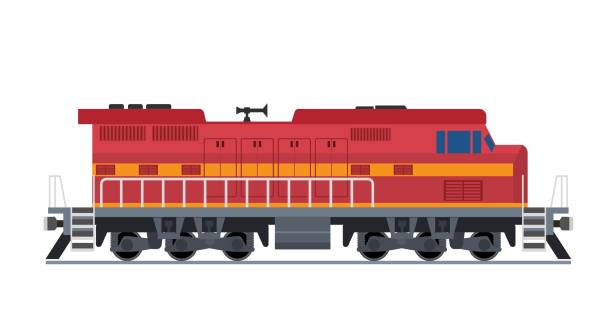 ilustrações, clipart, desenhos animados e ícones de trem de carga isolado em fundo branco - diesel locomotive