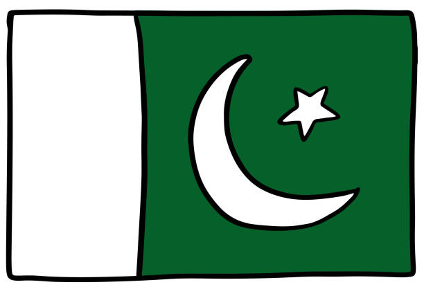 ilustrações de stock, clip art, desenhos animados e ícones de pakistan flag doodle hand drawing sketch - bandeira do paquistão