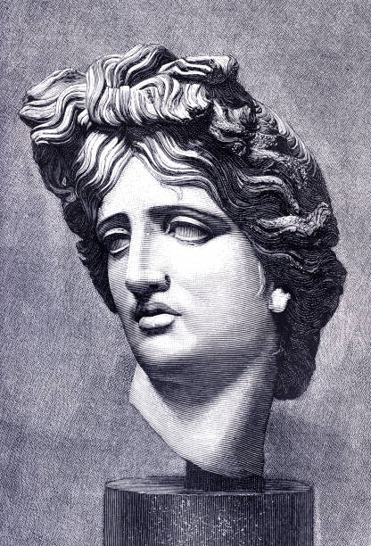 аполлон бог музыки и танцевального портрета - classical greek greece roman god god stock illustrations