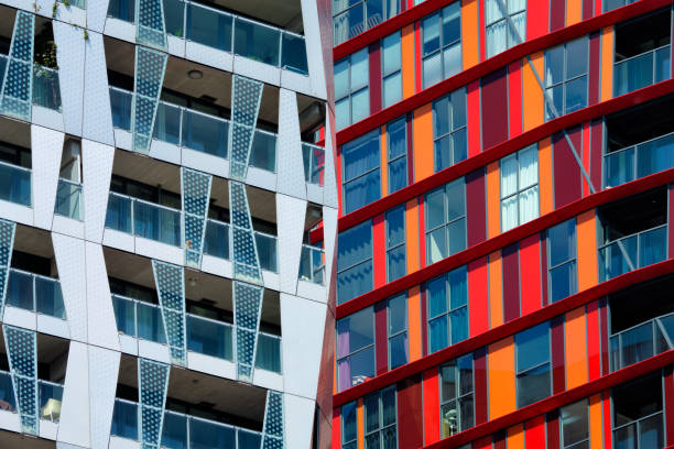 istock Modern residential building facade with windows and balconies. Rotterdam 1311294266