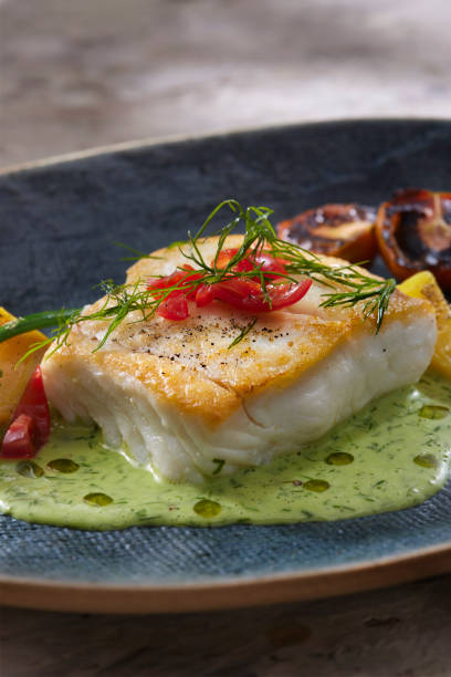istock Pan Seared Halibut with a Dill and Buttermilk Sauce 1311294816