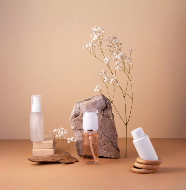 istock Set of cosmetic products on a light background 1311295030